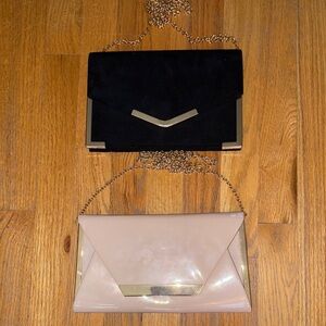 Set of 2 Elegant Black and Cream Clutch Set